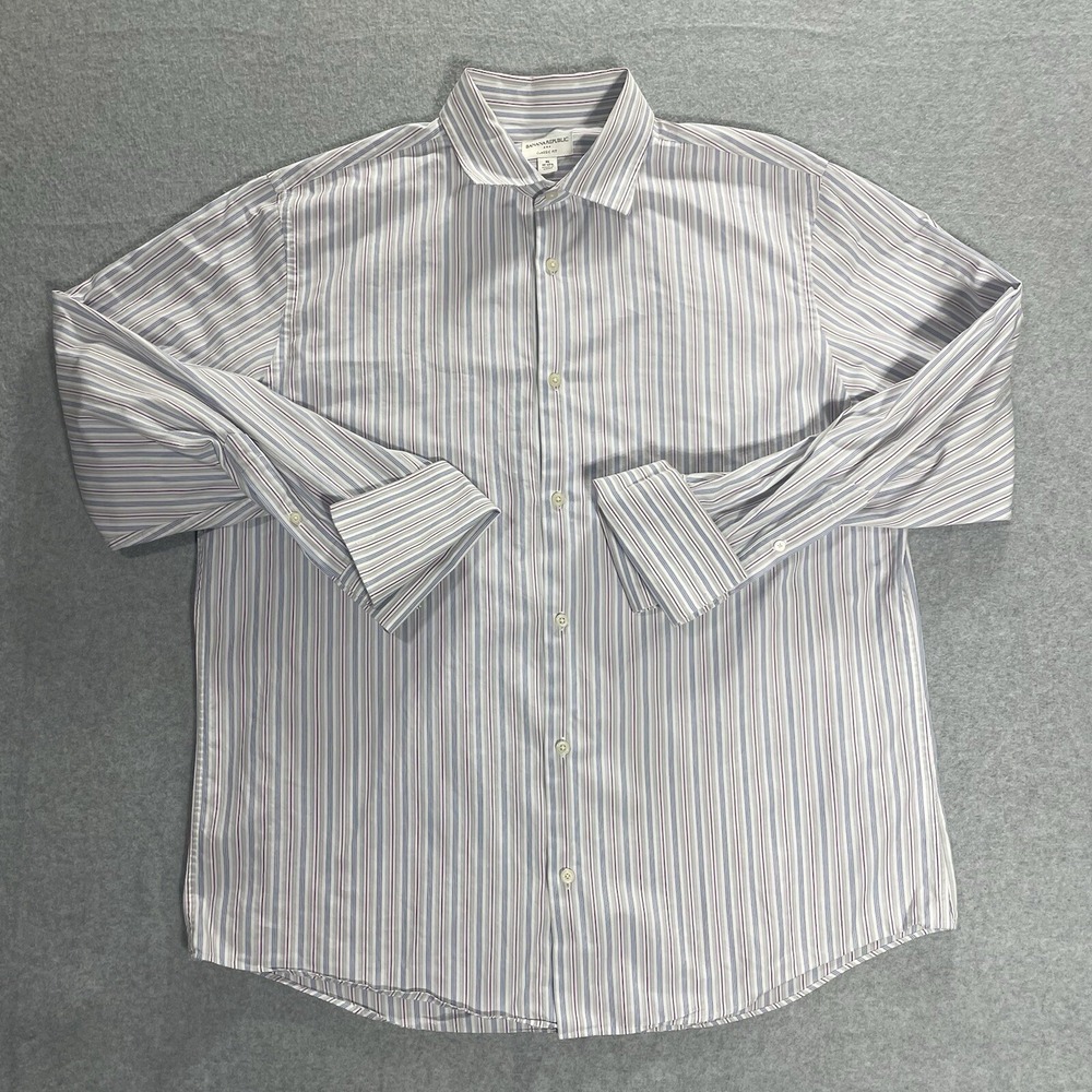 Banana Republic Shirt Classic Fit Cuffed Button Up Mens‎ Long Sleeve X-Large